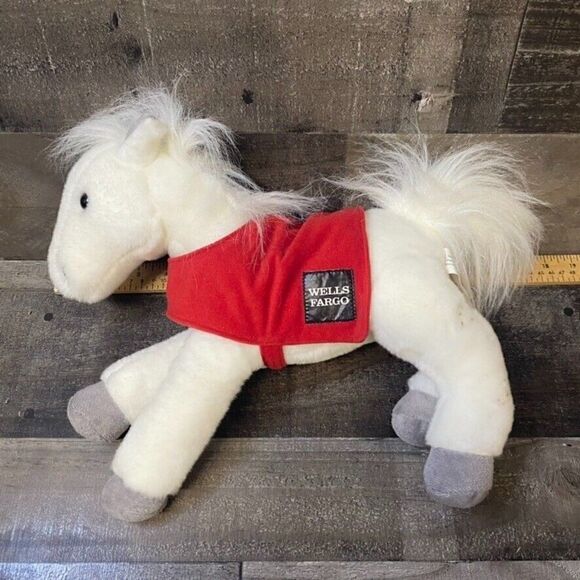 Wells Fargo Legendary Snowflake Pony Horse White plush 2011 14" Stuffed Animal - Picture 1 of 5